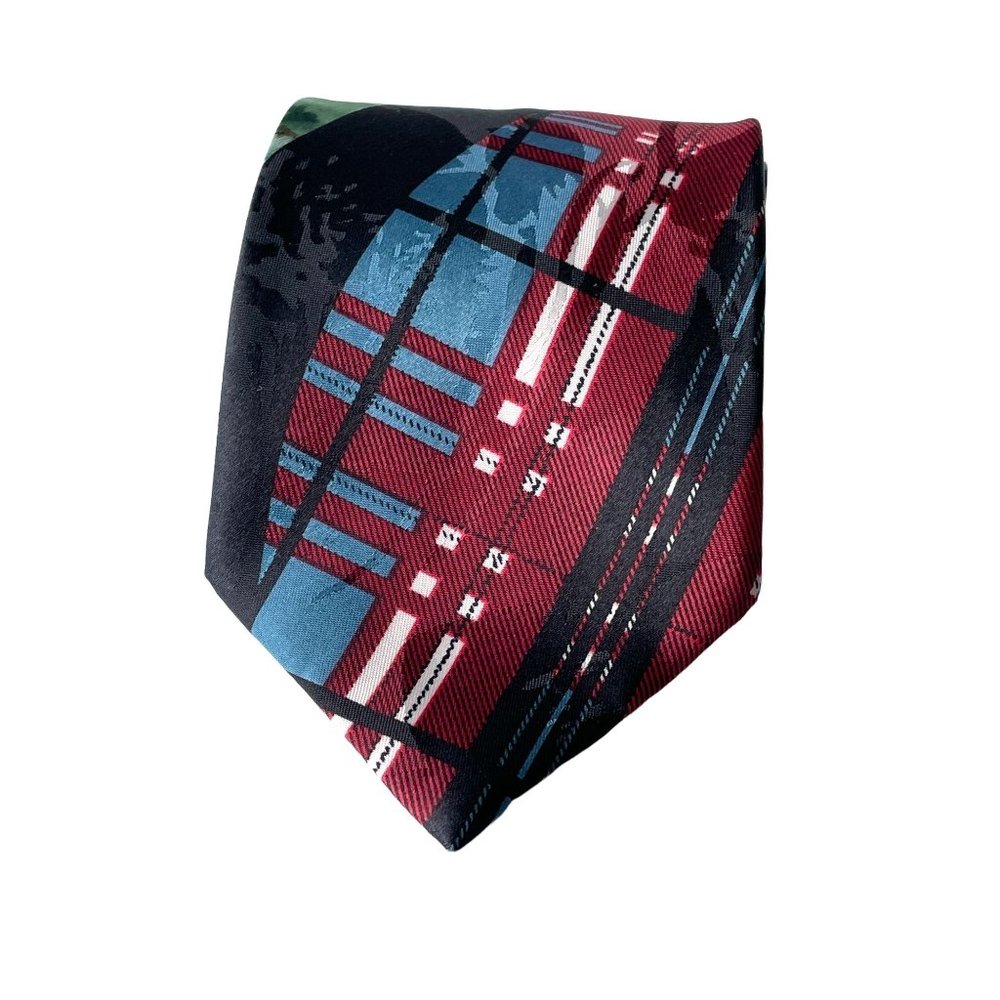 Grenson‎ England Man on Horse Dog Chasing Rabbit Novelty Neck Tie Red Blue Green